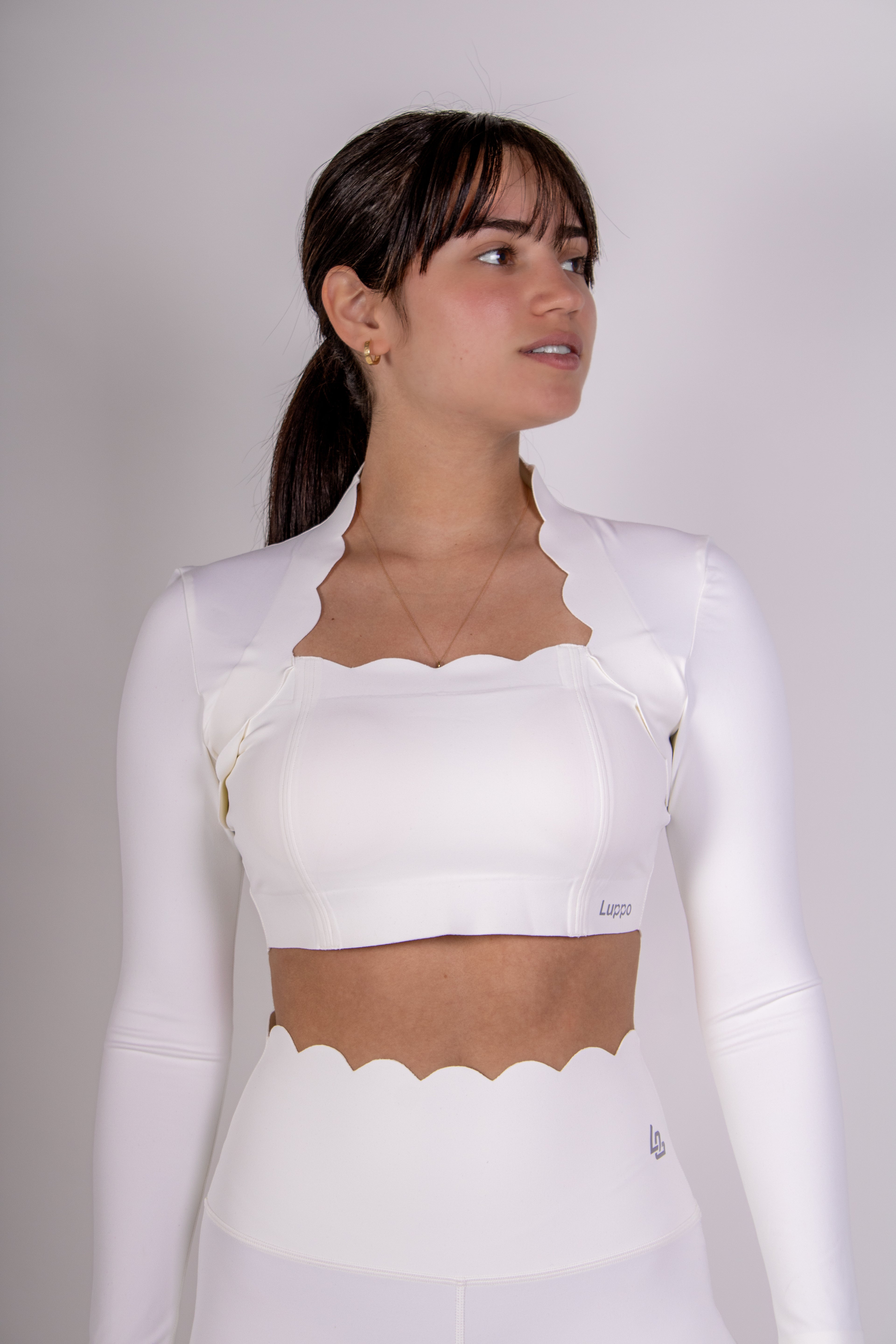 Ivory Wave Long Sleeve Top