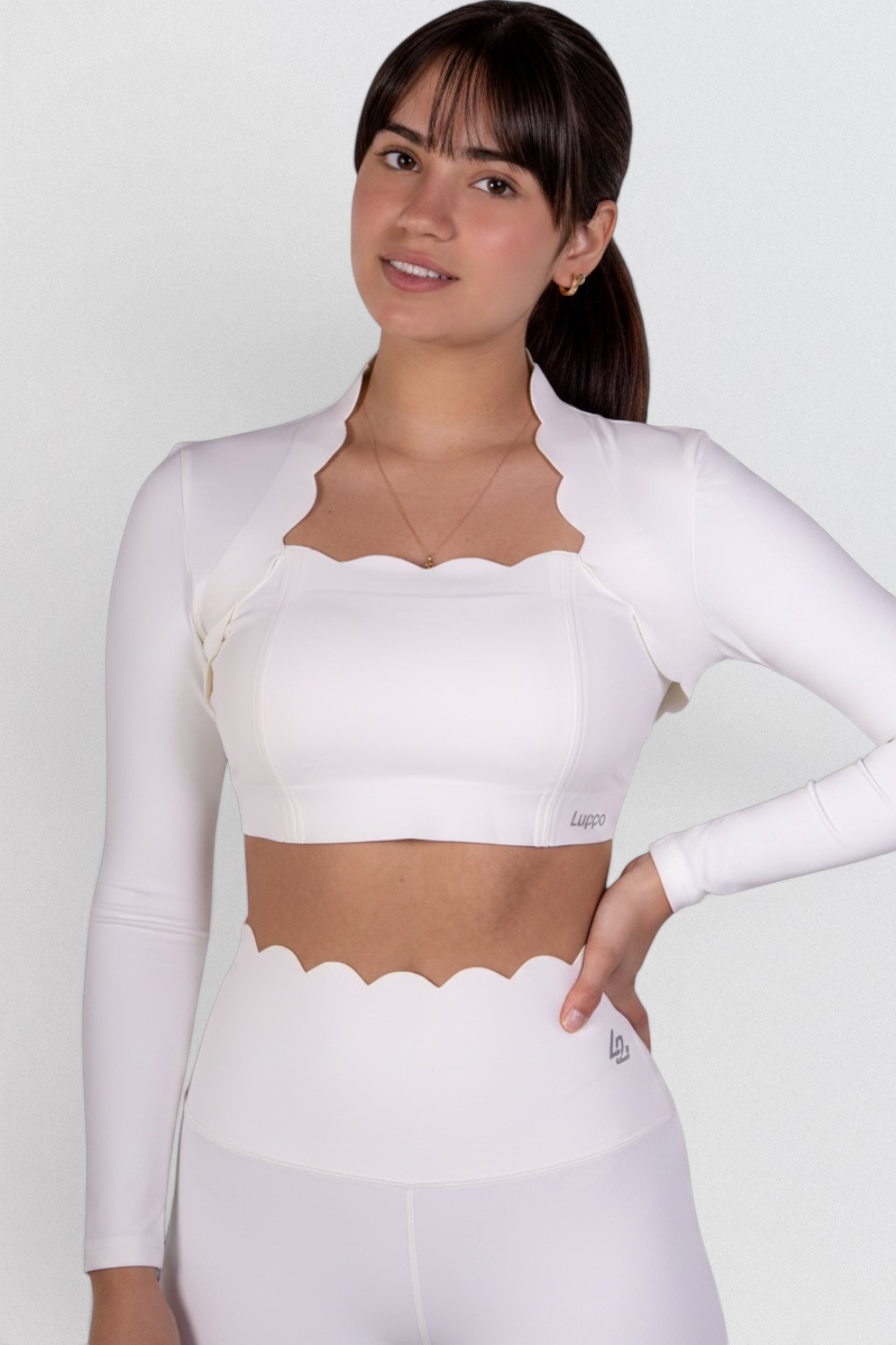 Ivory Wave Long Sleeve Top