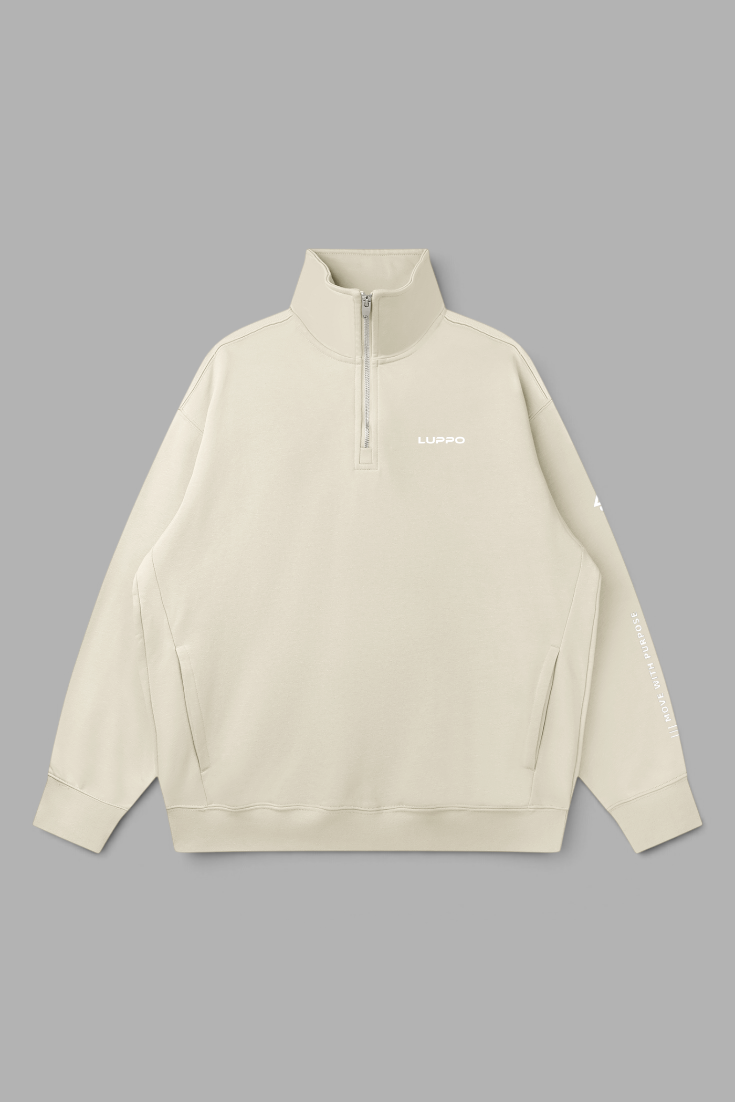 Quarter-Zip Drop Shoulder Sweatshirt