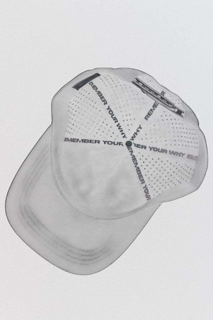 LUPPO black performance polyester hat with laser-perforated side panels and curved brim.
